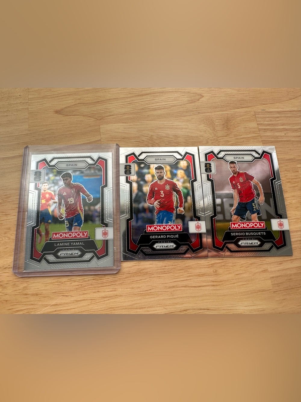 2026 Panini Prizm Monopoly Fifa World Cup trading card Spain lot of 3